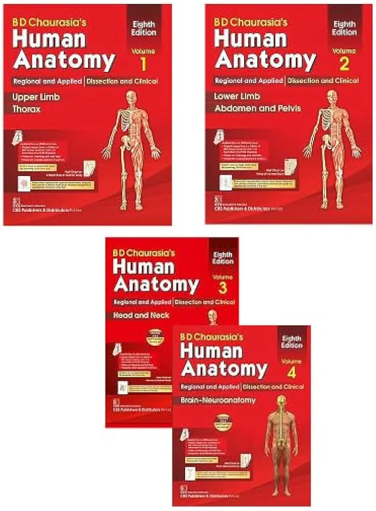 B D CHAURASIA
BD CHAURASIAS HUMAN ANATOMY 8th EDITION SET OF Volume 1,